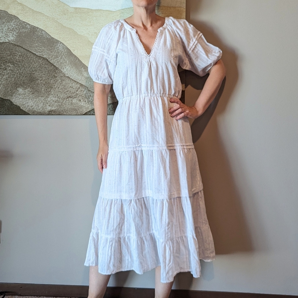 BETSEY JOHNSON confetti spectator tiered midi dress M - Picture 4 of 11